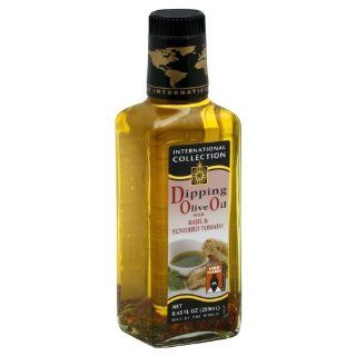 International Collection Basil Sun dried Tomato Dipping Oil 8.45 FO  Packaged Tomato Soups  Grocery & Gourmet Food