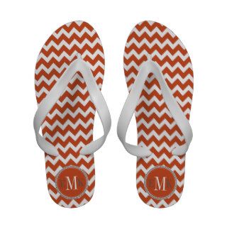 Orange Chevron Zigzag Monogram Sandals