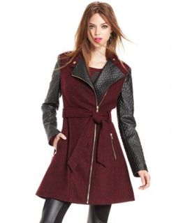 GUESS Coat, Calimesa Faux Leather Trench   Coats   Women
