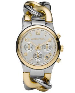 Michael Kors Womens Chronograph Runway Twist Two Tone Stainless Steel Bracelet Watch 38mm MK3199   Watches   Jewelry & Watches