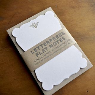 vintage honey bee letterpress note cards by print for love of wood