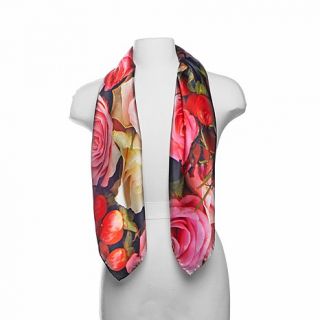 Clever Carriage Company Digital Print Roses Silk Scarf