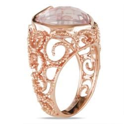 Miadora 14k Pink Gold 7 1/2ct Rose Quartz Heart Ring Miadora Gemstone Rings