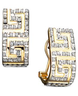14k Gold Diamond Accent Earrings   Earrings   Jewelry & Watches
