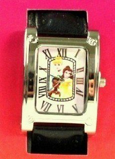 Disney Princess Square Wrist Watch Leather Quartz 
