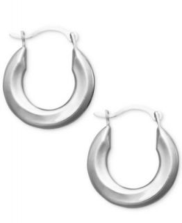 10k White Gold Earrings, Oval Swirl Hoops   Earrings   Jewelry & Watches