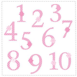 pink polka 1 10 number wall stickers by kidscapes wall stickers
