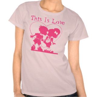 This Is Love Boy & Girl Kiss Valentines Day Design T Shirts