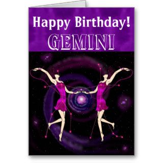 Gemini Constellation Artwork, Birthday Card