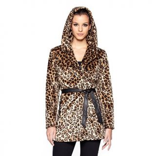 IMAN Platinum Rich & Regal Faux Fur Hooded Wrap Jacket