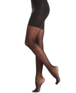 Star Power by Spanx Open Weave Shaping Tights Double Diamond Stripe Tights   Handbags & Accessories