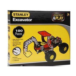 Stanley Excavator Construct & Play 180 Piece Building Set Toys & Games