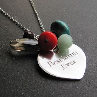 silver heart tag necklace by gracie collins
