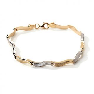 Michael Anthony Jewelry® Curve 7 1/4" 2 Tone 10K Bracelet
