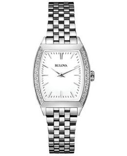 Bulova Womens Diamond Accent Stainless Steel Bracelet Watch 26mm 96R196   Watches   Jewelry & Watches