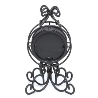 Infinity Instruments Black Wrought Iron Table Clock