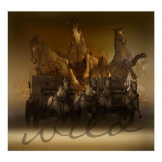 Wild Horses   Stampeeding Western Equine Print