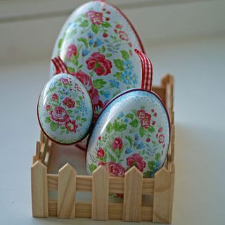 set of three easter egg decorations by drift living