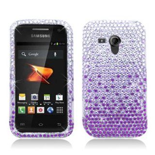 Aimo Wireless SAMM830PCDI174 Bling Brilliance Premium Grade Diamond Case for Samsung Galaxy Rush M830   Retail Packaging   Purple Waterfall Cell Phones & Accessories