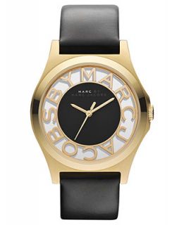 Marc by Marc Jacobs Watch, Womens Black Leather Strap 40mm MBM1246   Watches   Jewelry & Watches