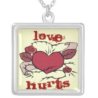 love hurts heart tattoo pendant