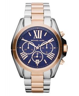 Michael Kors Womens Chronograph Bradshaw Two Tone Stainless Steel Bracelet Watch 43mm MK5606   Watches   Jewelry & Watches