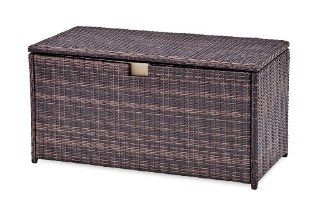 Landmann Minois Outdoor Patio Wicker Storage Chest, brown  Deck Boxes  Patio, Lawn & Garden