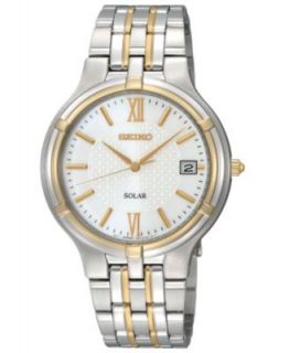 Seiko Watch, Mens Kinetic Two Tone Stainless Steel Bracelet 39mm SKA516   Watches   Jewelry & Watches