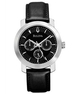 Bulova Mens Black Leather Strap Watch 40mm 96C111   Watches   Jewelry & Watches