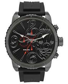 Diesel Watch, Mens Black Silicone Strap 50mm DZMC0001   Mister Cartoon Limited Edition   Watches   Jewelry & Watches