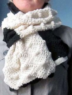 softly textured foamy knitted scarf by one woman collective