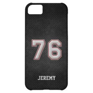 Number 76 Baseball Stitches with Black Metal Look iPhone 5C Covers