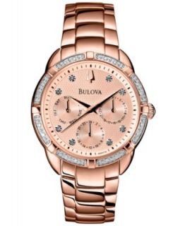 Bulova Womens Rose Gold Tone Stainless Steel Bracelet Watch 38mm 97N101   Watches   Jewelry & Watches