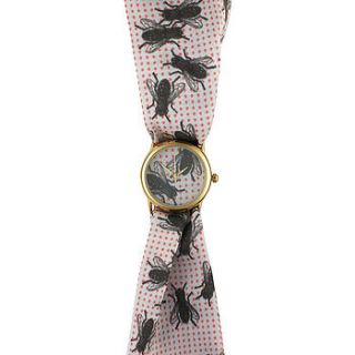 flies small fabric watch by wholesome bling