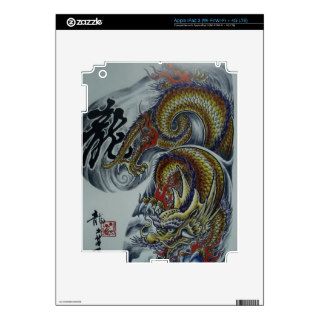Cool Japanese Dragon tattoo art Decal For iPad 3