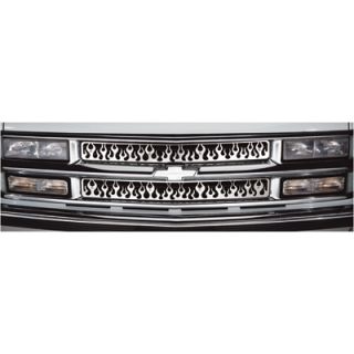 Bully Stainless Steel Flame Grille Insert For 1994-'98 Chevy C/K Full-Size Truck; 1994-'99 Suburban/Tahoe, Model# SG-141  Grille Covers   Inserts