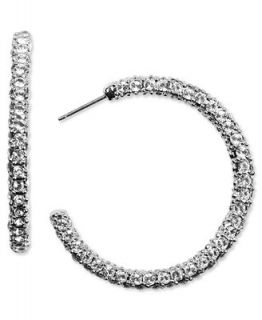 Givenchy Earrings, Silver Tone Crystal Hoop   Fashion Jewelry   Jewelry & Watches