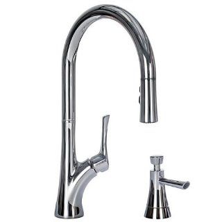 Miseno MK171 PC Modena Pullout Spray Kitchen Faucet with Snap Lock Faucet Head and Soap Dispense, Polished Chrome    