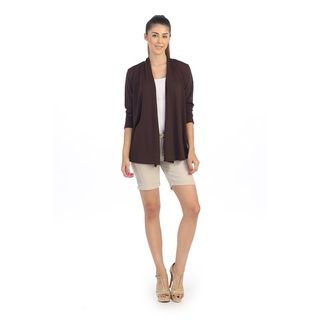 Women's Solid Brown Open Cardigan Cardigans & Twin Sets