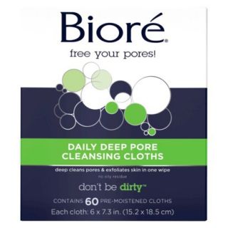 Biore Daily Cleansing Cloths   60 Count