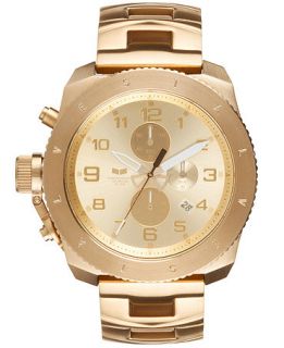 Vestal Watch, Mens Chronograph Gold Tone Stainless Steel Bracelet 50mm RES009   Watches   Jewelry & Watches