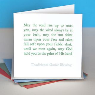 'may the road rise up to meet you' quote card by belle photo ltd
