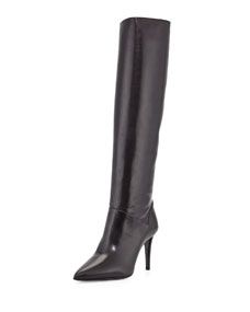Prada Leather Pointed Toe Knee Boot