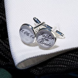 personalised silver wedding cufflinks by all things brighton beautiful