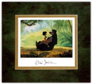 Autographed By Disney Animator Ollie Johnston Jungle Book Matted Print of Mowgli & Baloo 15 1/2 x 14 Ollie Johnston Entertainment Collectibles