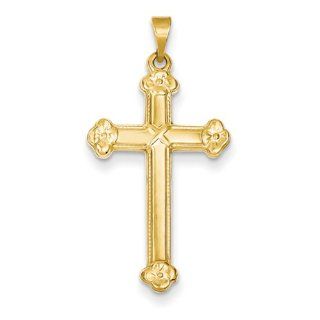 14k Budded Cross Pendant Jewelry