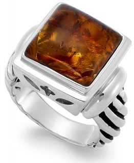 Sterling Silver Ring, Amber Square Ring (2 1/2 ct. t.w.)   Rings   Jewelry & Watches