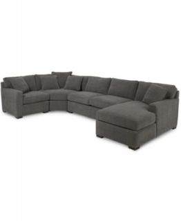 Devon Fabric Sectional Sofa, 3 Piece Chaise 140W x 98D x 29H   Furniture