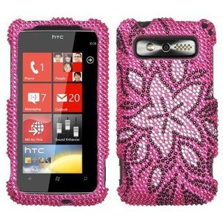 Asmyna HTC7TRPYHPCDM168NP Dazzling Luxurious Bling Case for HTC Trophy   1 Pack   Retail Packaging   Tasteful Flowers Cell Phones & Accessories