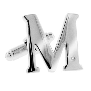 Moise Sterling Silver Men's Diamond Accent Alphabet Cuff Link Moise Cuff Links